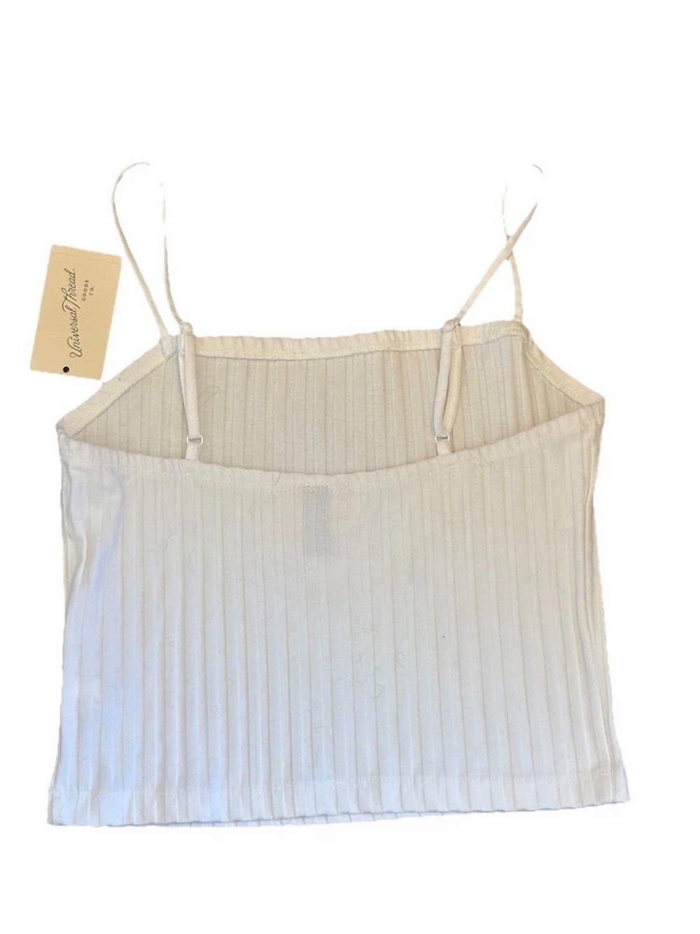 Universal Thread White Ribbed Spaghetti-Strap Cami - Picture 2 of 3